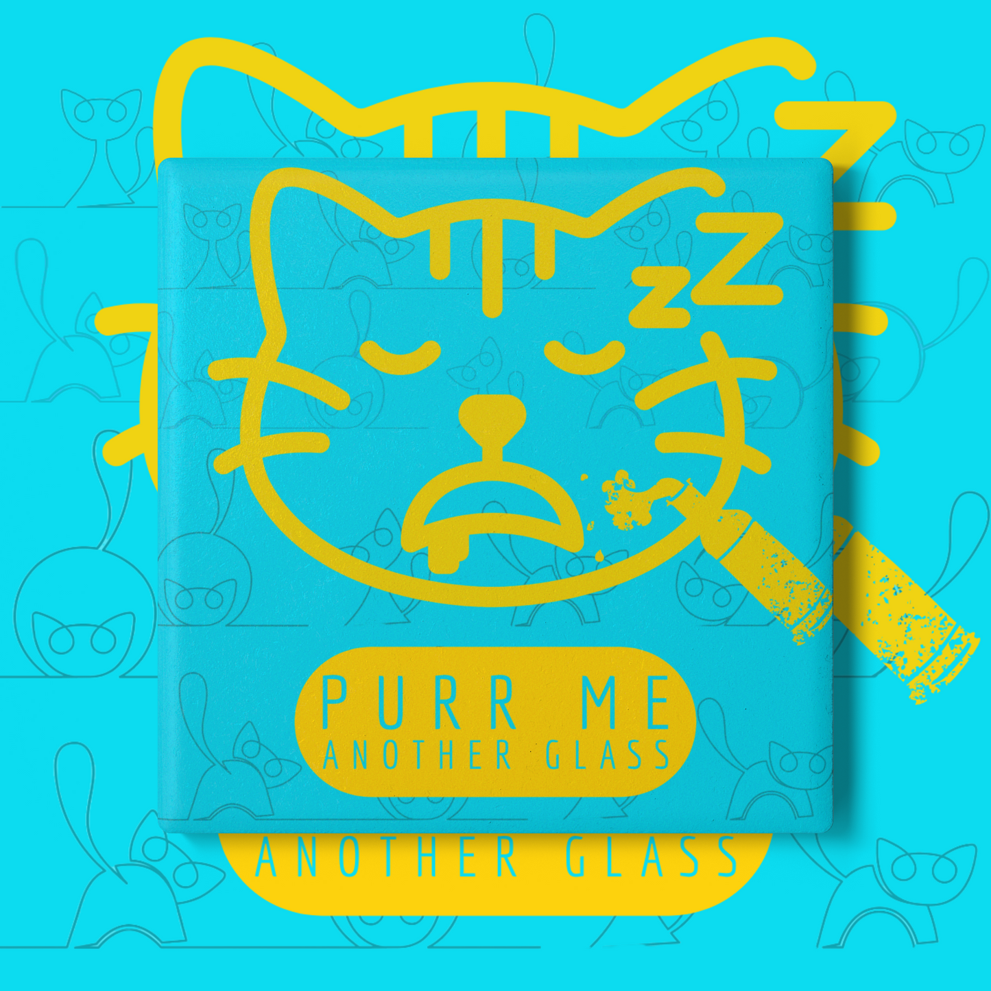 Purr Me Another Glass 🐱 Square coaster